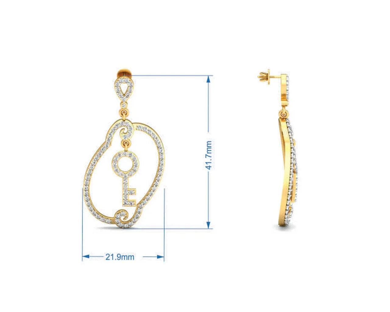 Key To My Heart Long Earrings Additional Image 7
