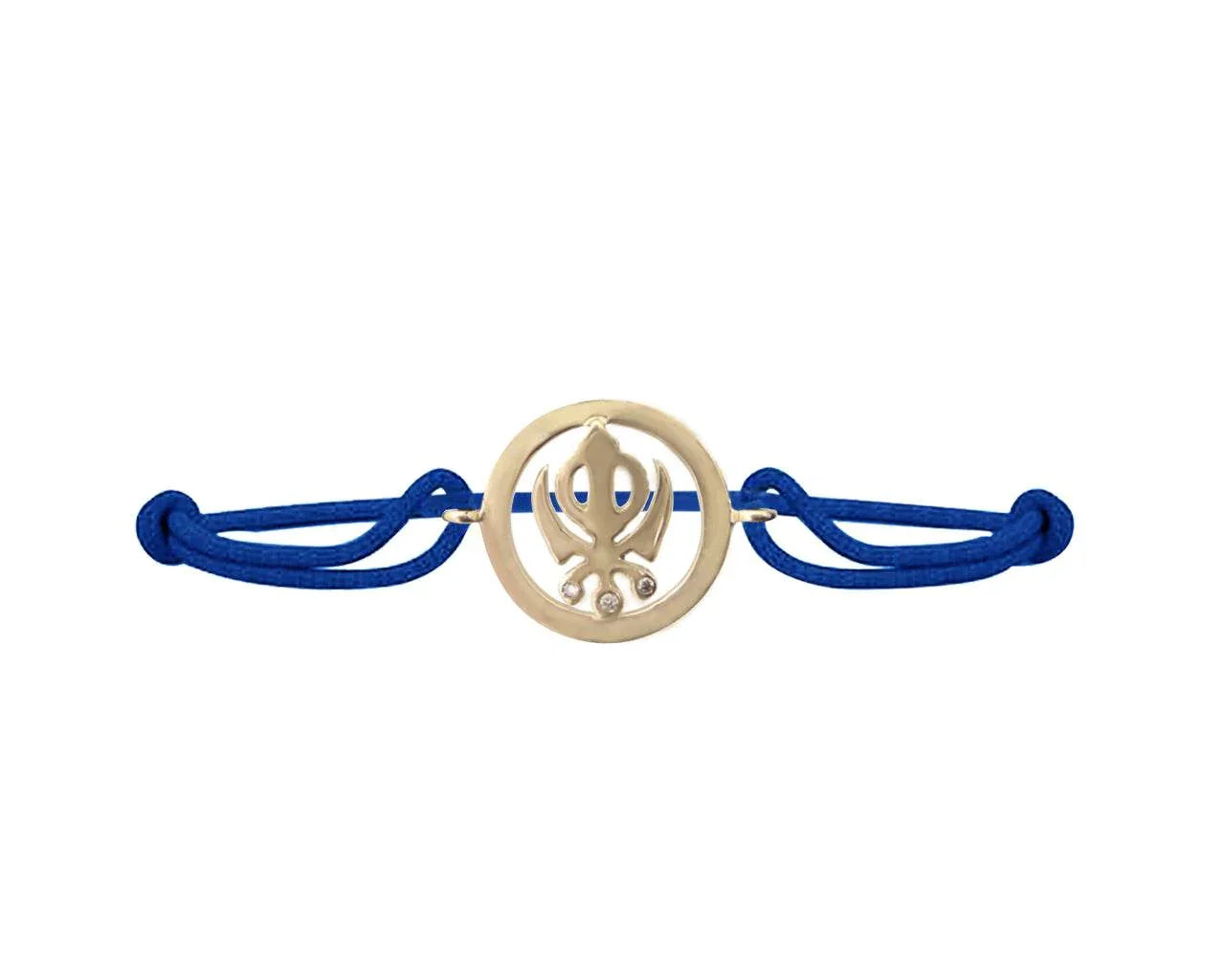 Khanda Bracelet in Gold 14k with Diamonds - Jewelslane