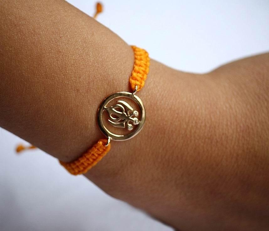 Khanda Bracelet in Gold 14k with Diamonds - Jewelslane