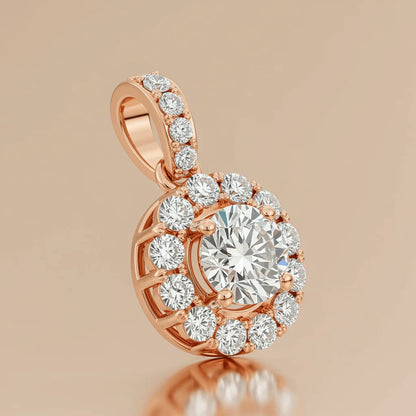 Kiara Round Brilliant Lab Grown Diamond Pendant In Gold - Jewelslane