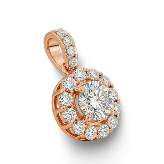 Kiara Round Brilliant Lab Grown Diamond Pendant In Gold - Jewelslane