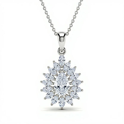 Kila Pear Shape Lab Diamond Solitaire Pendant in Yellow Gold, Rose Gold, and White Gold – JewelsLane