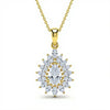 Kila Pear Shape Lab Diamond Solitaire Pendant in Yellow Gold, Rose Gold, and White Gold – JewelsLane