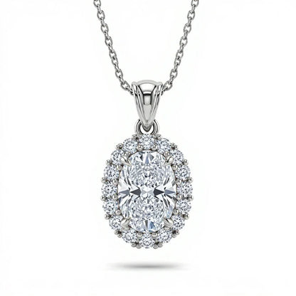 Kimi Oval Shape Lab Diamond Solitaire Pendant in Yellow Gold, Rose Gold, and White Gold – JewelsLane