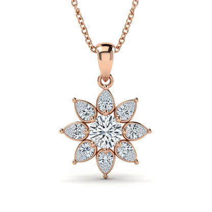 Kin Round Brilliant Cut Lab Diamond Solitaire Pendant - Jewelslane