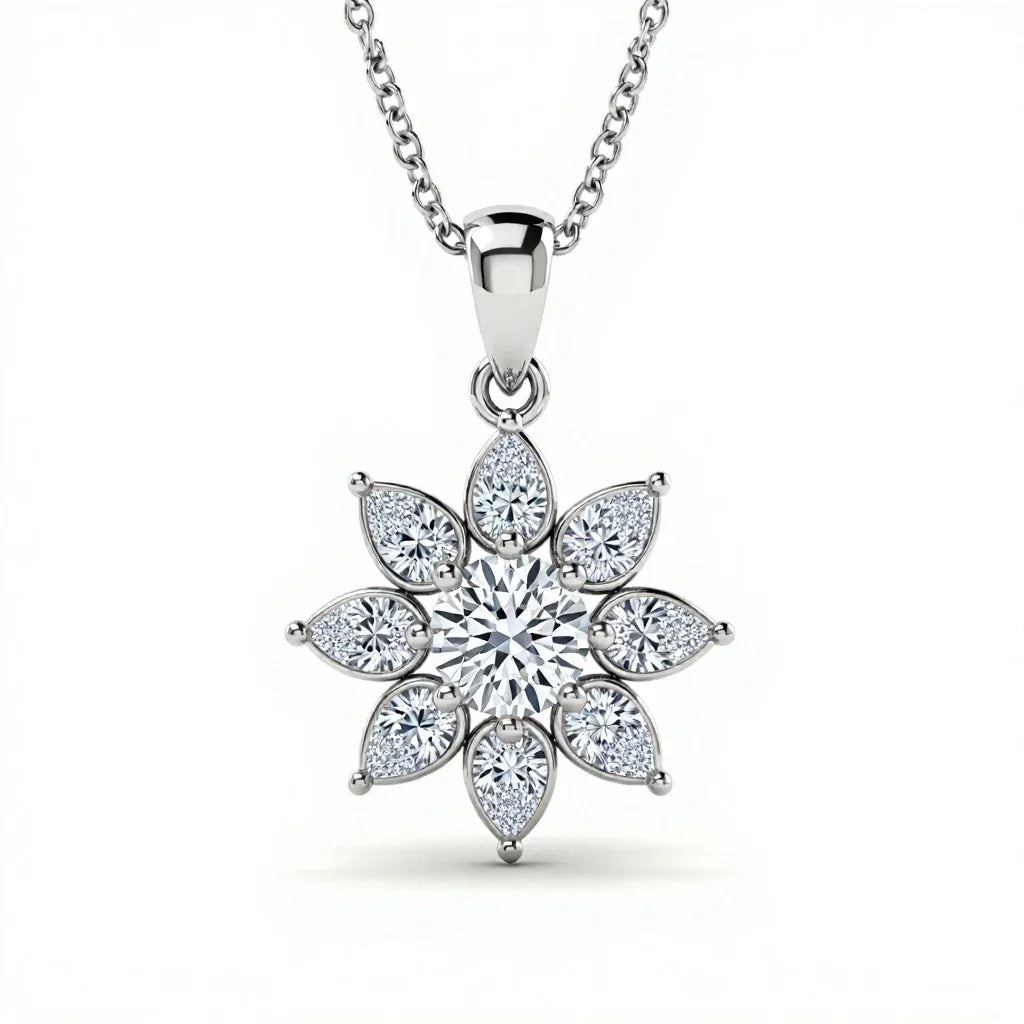 Kin Round Brilliant Cut Lab Diamond Solitaire Pendant - Jewelslane