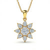 Kin Round Brilliant Cut Lab Diamond Solitaire Pendant in Yellow Gold, Rose Gold, and White Gold – JewelsLane