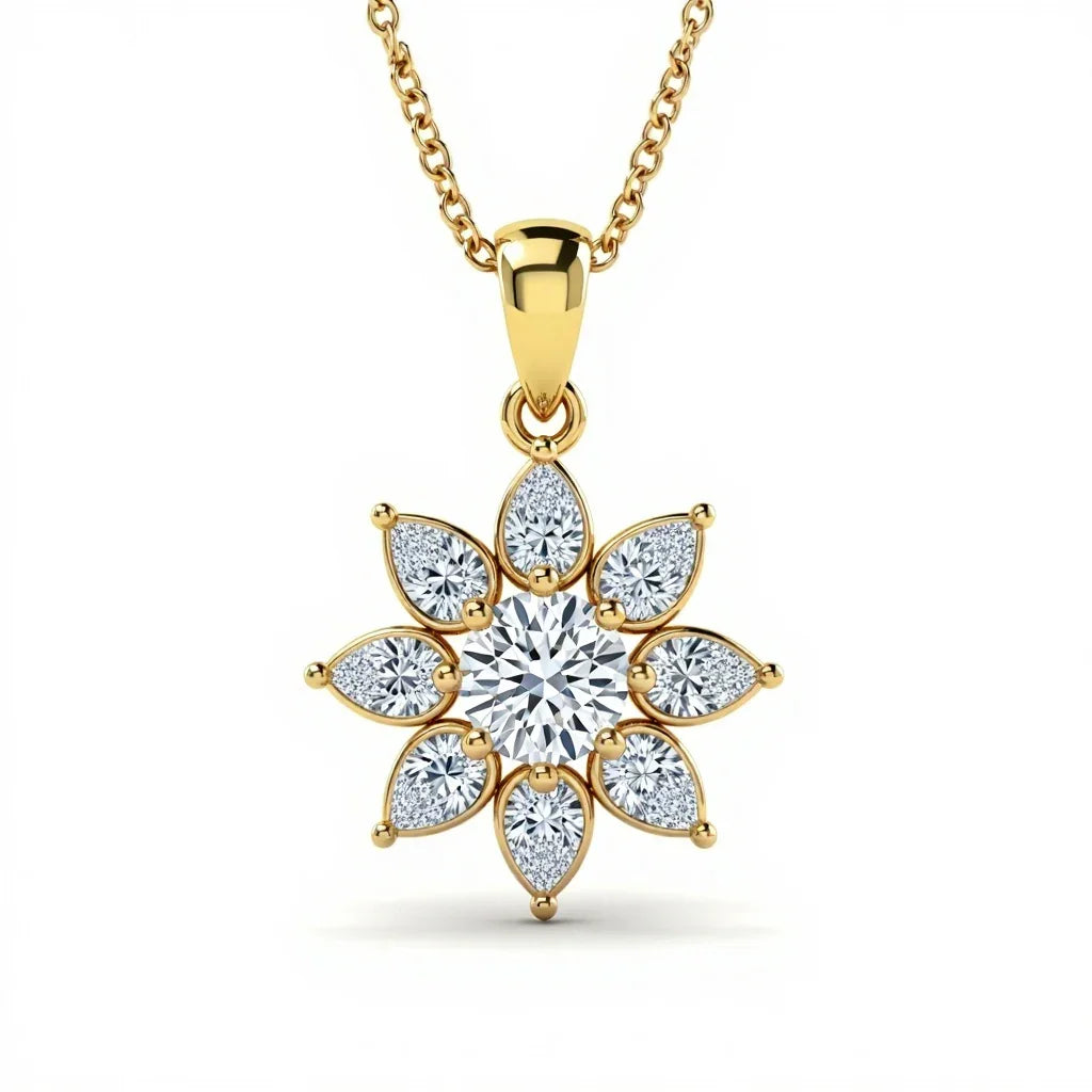 Kin Round Brilliant Cut Lab Diamond Solitaire Pendant - Jewelslane