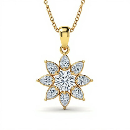 Kin Round Brilliant Cut Lab Diamond Solitaire Pendant - Jewelslane
