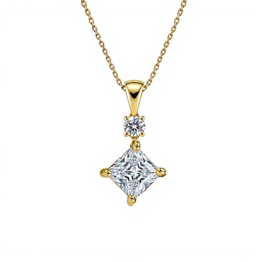 Kira Princess Cut Lab Diamond Pendant - Jewelslane