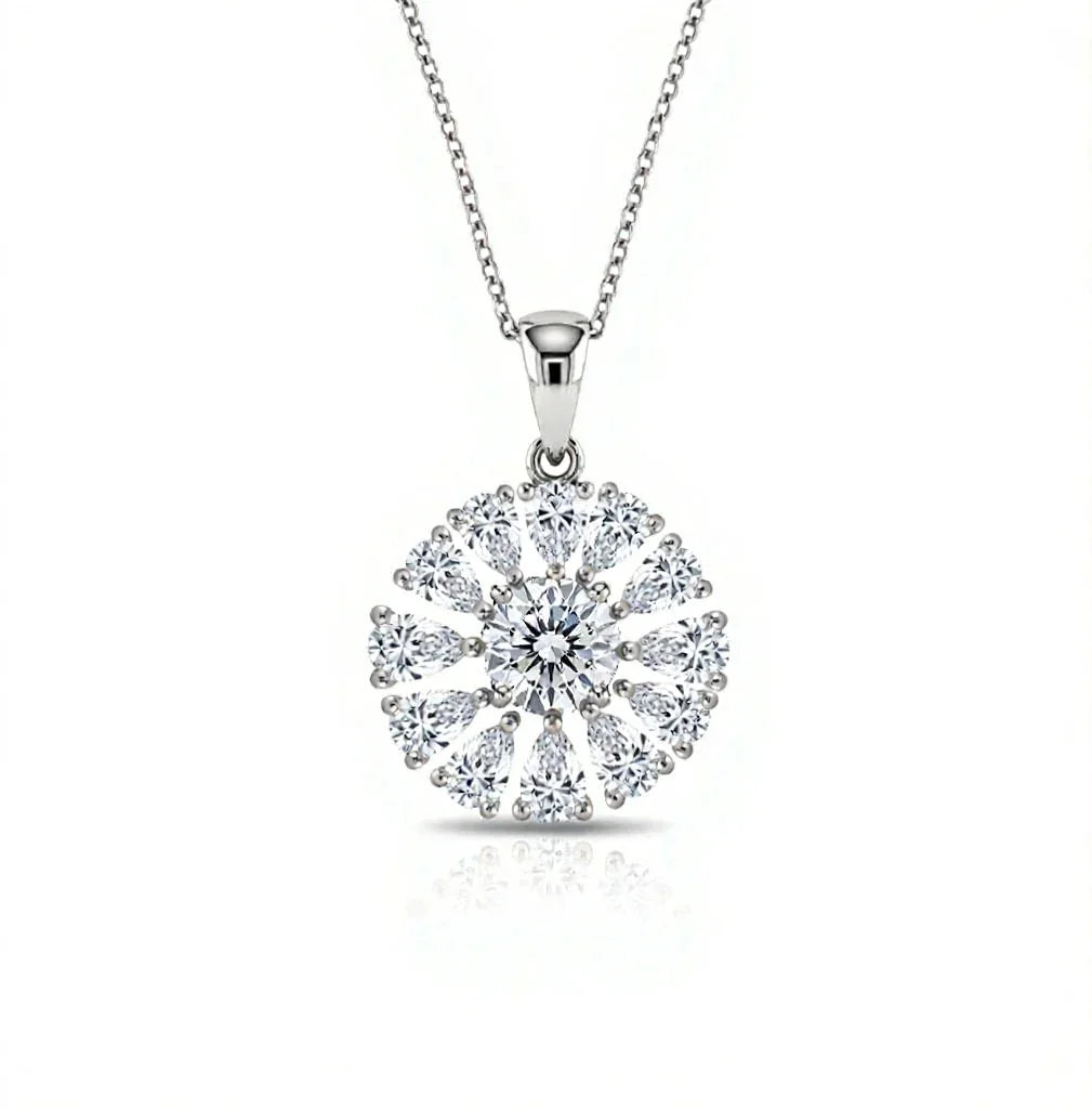 Kiyo Round Brilliant Cut Lab Diamond Solitaire Pendant in Yellow Gold, Rose Gold, and White Gold – JewelsLane