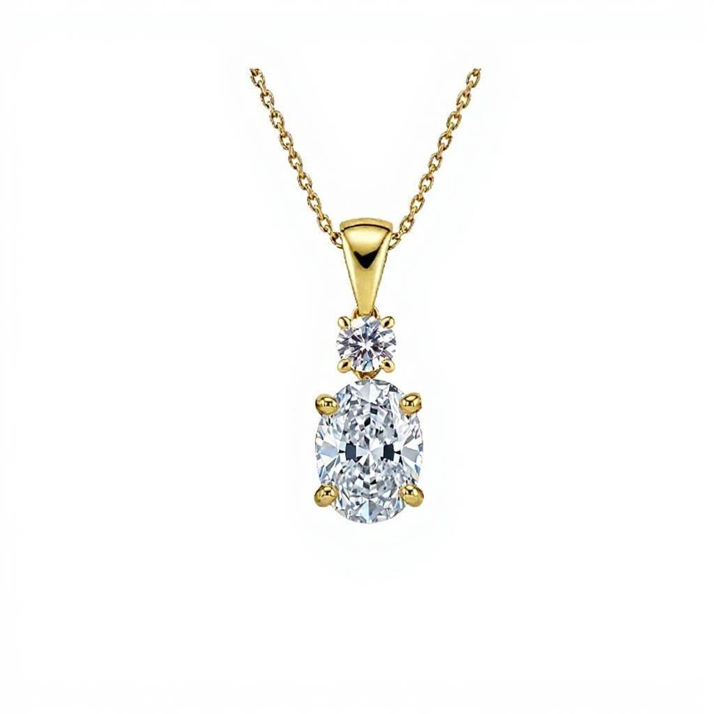 Kora Oval Shape Lab Diamond solitaire Pendant - Jewelslane