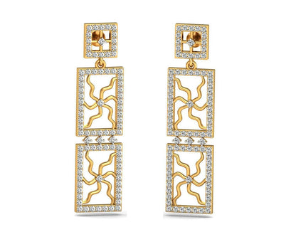 Kriti Long Diamond Earrings - Jewelslane