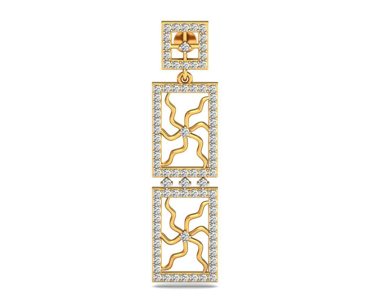 Kriti Long Diamond Earrings - Jewelslane