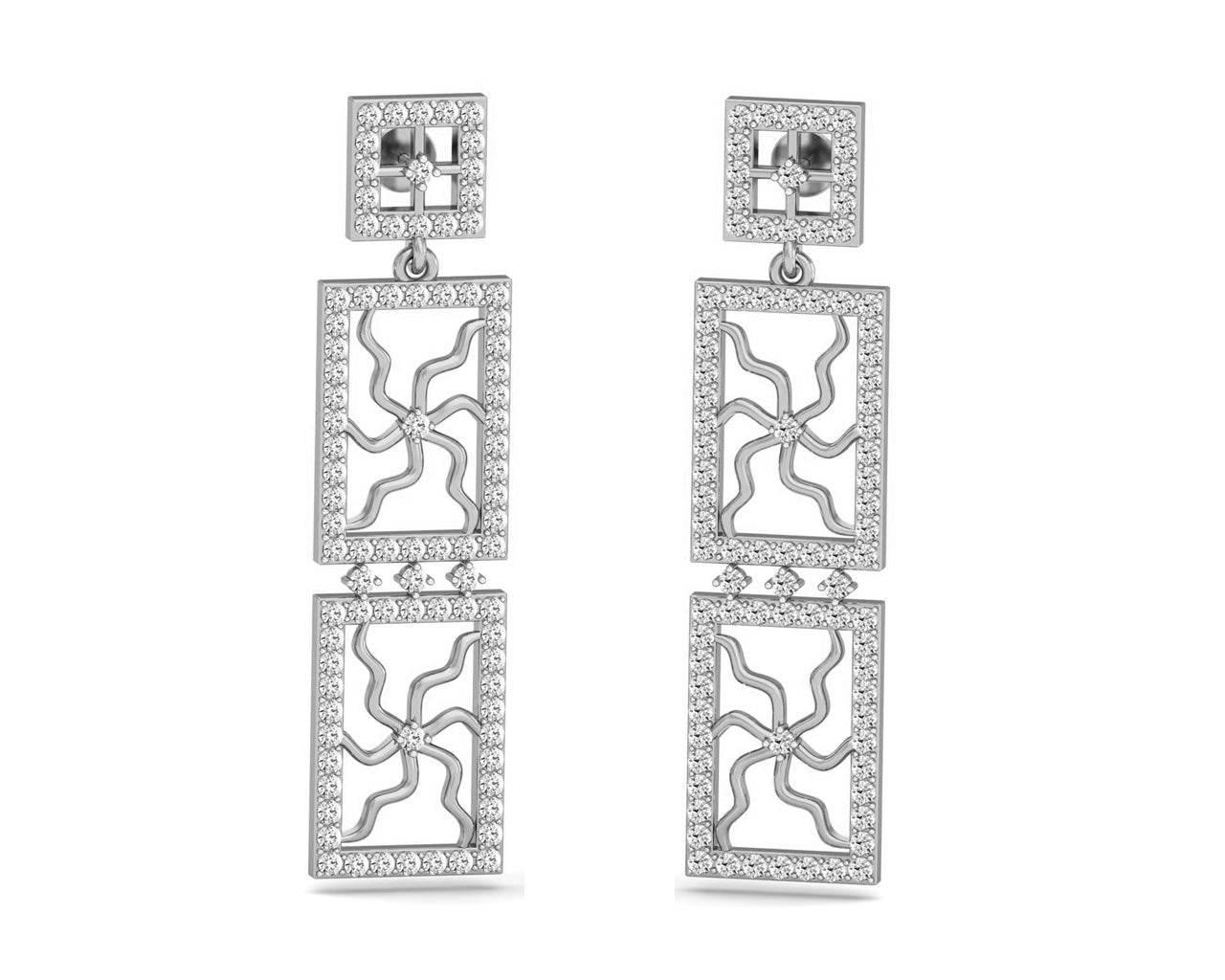 Kriti Long Diamond Earrings - Jewelslane