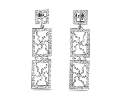 Kriti Long Diamond Earrings - Jewelslane