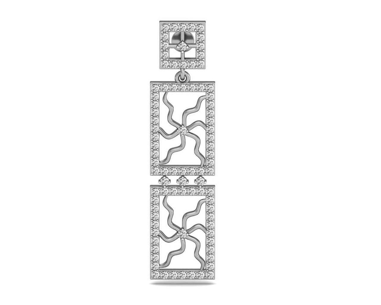 Kriti Long Diamond Earrings - Jewelslane