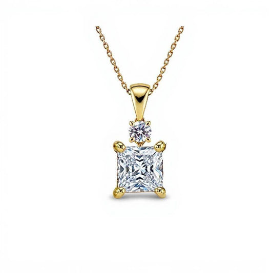 Kyla Princess Cut Lab Grown Diamond Solitaire Pendant - Jewelslane