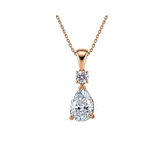 Kyra Pear Shape Lab Grown Solitaire diamond Pendant - Jewelslane