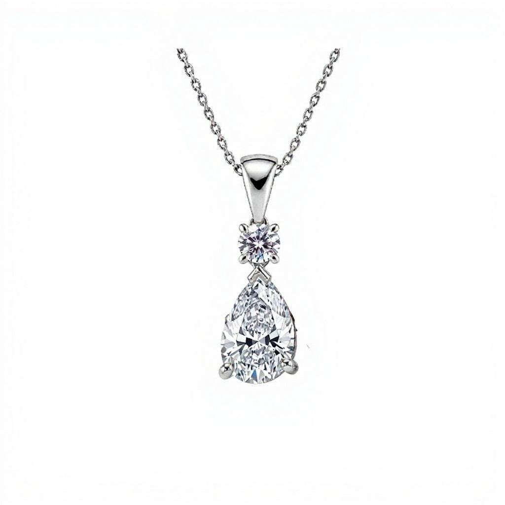 Kyra Pear Shape Lab Grown Solitaire diamond Pendant - Jewelslane