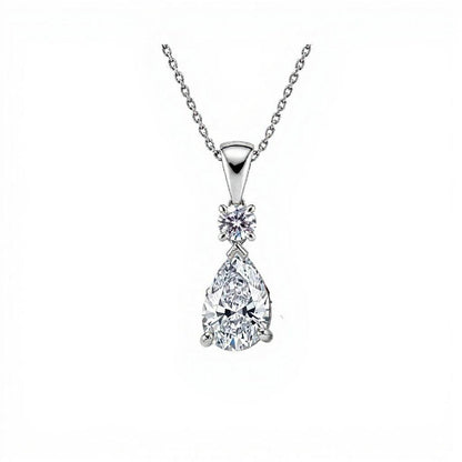 Kyra Pear Shape Lab Grown Solitaire diamond Pendant - Jewelslane