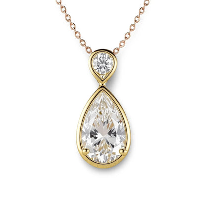 Laina Pear Shape Lab Diamond Pendant Necklace - Jewelslane