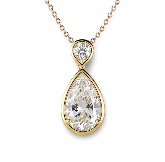 Laina Pear Shape Lab Diamond Pendant Necklace - Jewelslane