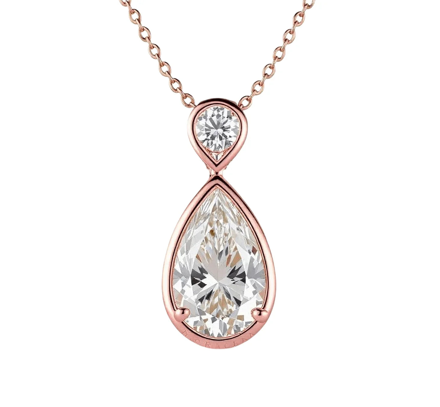 Laina Pear Shape Lab Diamond Pendant Necklace - Jewelslane