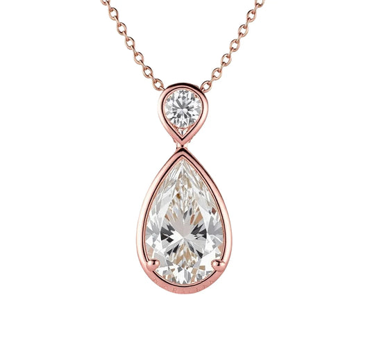 Laina Pear Shape Lab Diamond Pendant Necklace - Jewelslane