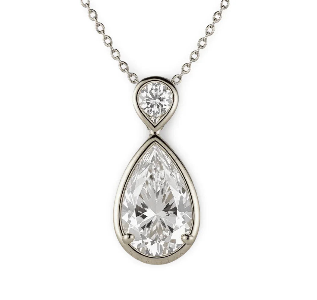 Laina Pear Shape Lab Diamond Pendant Necklace - Jewelslane