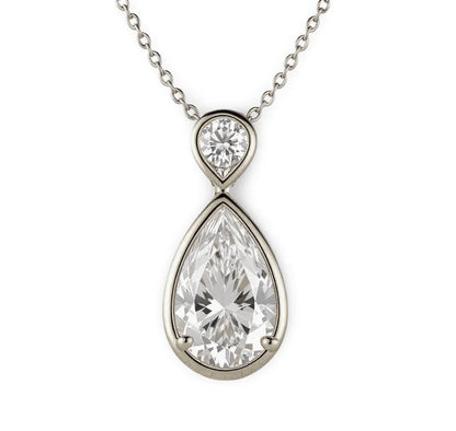Laina Pear Shape Lab Diamond Pendant Necklace - Jewelslane