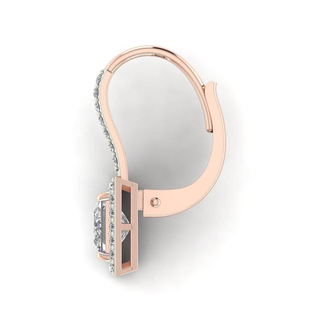 Laira Lab Grown Princess Cut solitaire diamond earrings in gold - Jewelslane