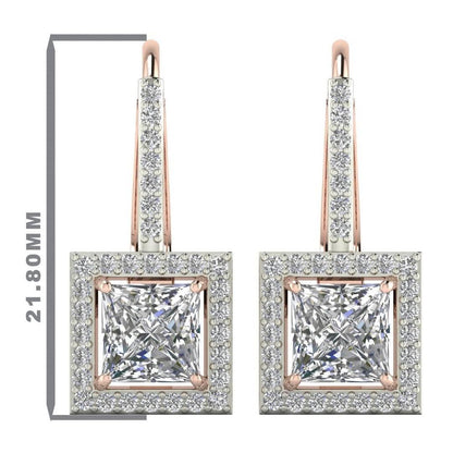 Laira Lab Grown Princess Cut solitaire diamond earrings in gold - Jewelslane