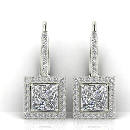 Laira Lab Grown Princess Cut solitaire diamond earrings in gold - Jewelslane