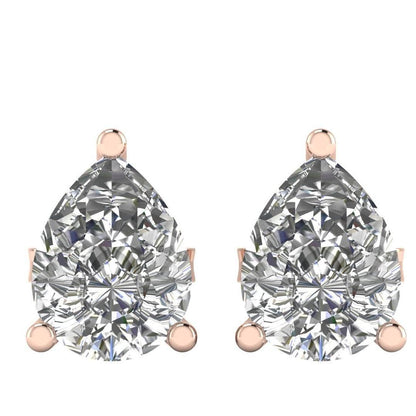 Lana Pear Shape Lab Grown Diamond Solitaire Earrings in Gold - Jewelslane