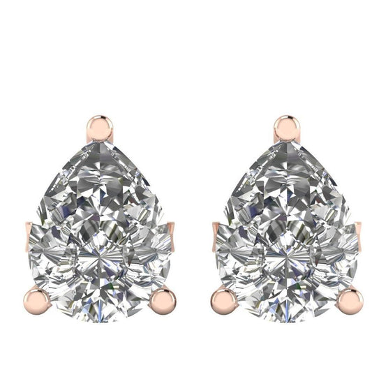 Lana Pear Shape Lab Grown Diamond Solitaire Earrings in Gold - Jewelslane