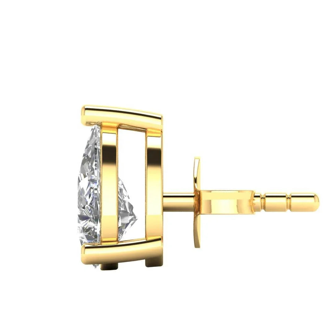 Lana Pear Shape Lab Grown Diamond Solitaire Earrings in Gold - Jewelslane