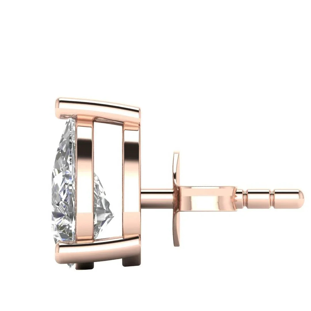 Lana Pear Shape Lab Grown Diamond Solitaire Earrings in Gold - Jewelslane