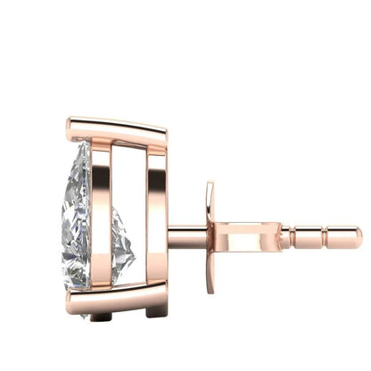 Lana Pear Shape Lab Grown Diamond Solitaire Earrings in Gold - Jewelslane