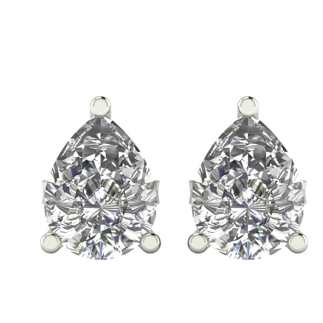 Lana Pear Shape Lab Grown Diamond Solitaire Earrings in Gold - Jewelslane