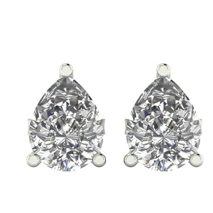 Lana Pear Shape Lab Grown Diamond Solitaire Earrings in Gold - Jewelslane