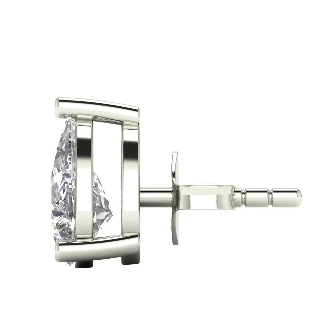 Lana Pear Shape Lab Grown Diamond Solitaire Earrings in Gold - Jewelslane