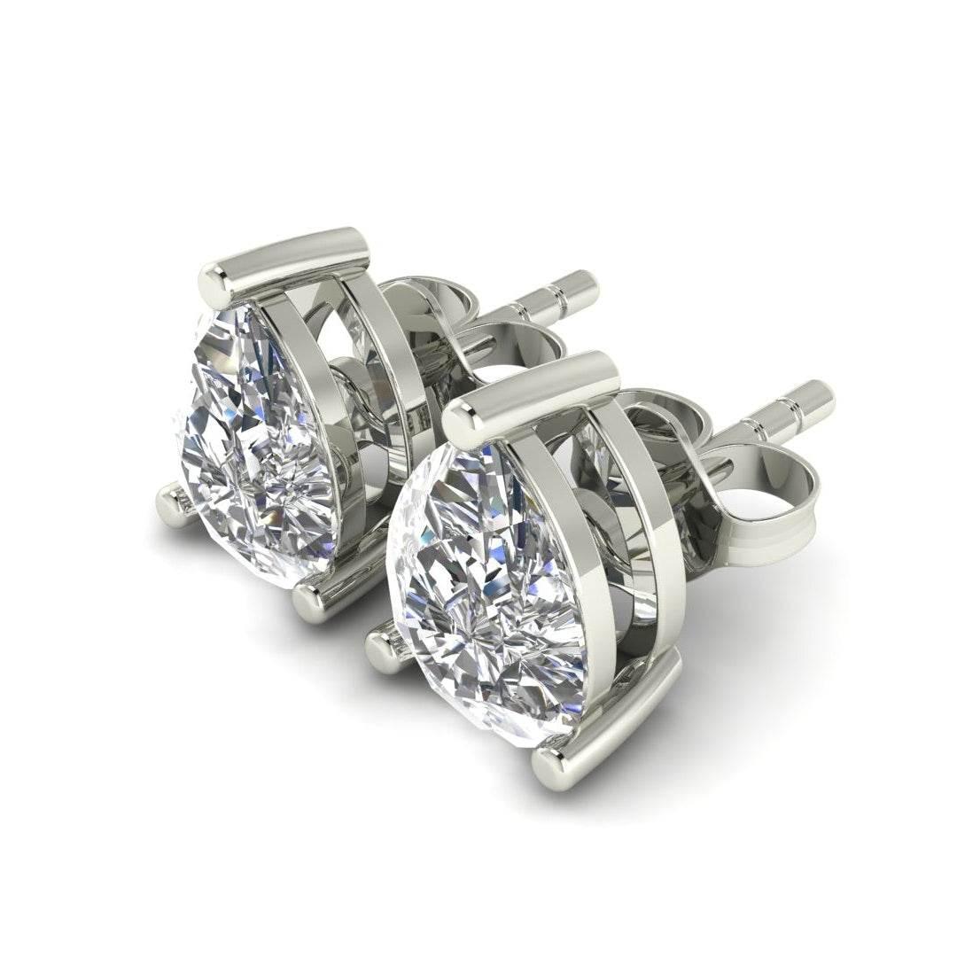 Lana Pear Shape Lab Grown Diamond Solitaire Earrings in Gold - Jewelslane