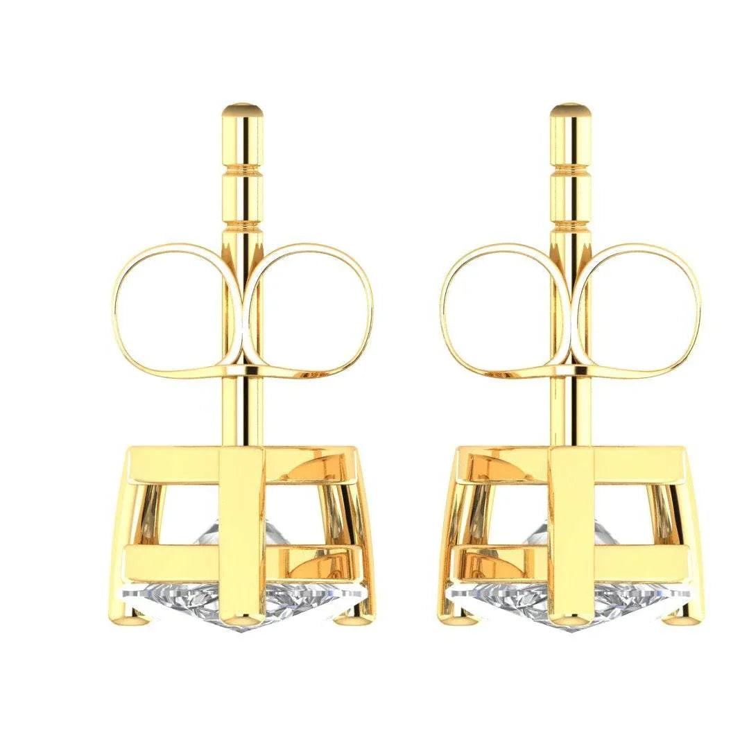 Lana Pear Shape Lab Grown Diamond Solitaire Earrings in Gold - Jewelslane