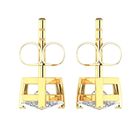 Lana Pear Shape Lab Grown Diamond Solitaire Earrings in Gold - Jewelslane