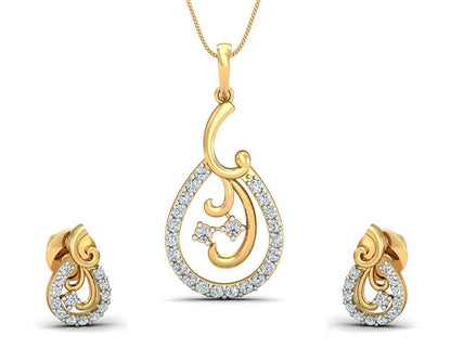 Lani Diamond Earrings Pendant set - Jewelslane