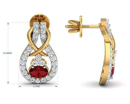 Lara Ruby Diamond Earrings - Jewelslane