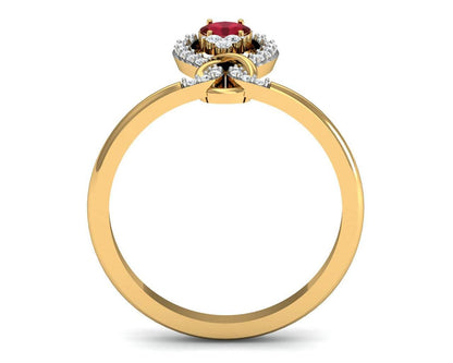 Lara Ruby Diamond Ring in Gold - Jewelslane