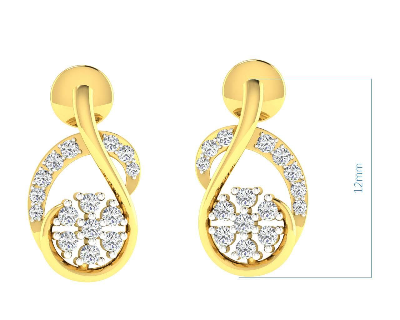 Leba Diamond Pendant & Earrings Set in Gold Additional Image 1