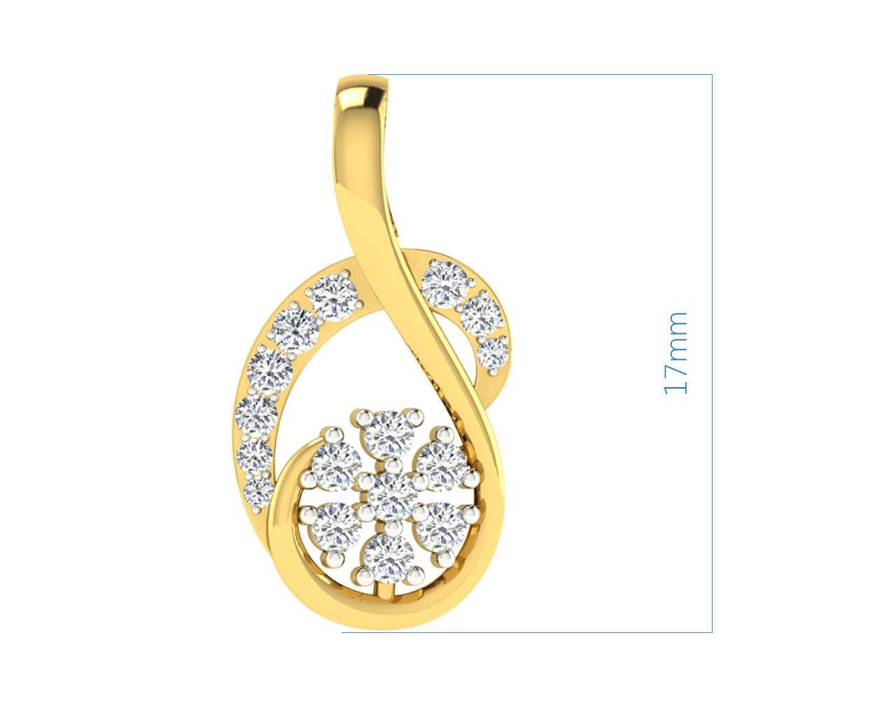 Leba Diamond Pendant & Earrings Set in Gold Additional Image 2